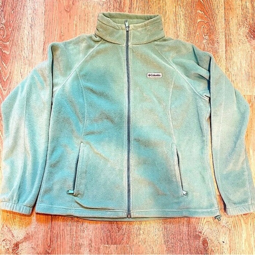 Columbia Green Blue Benton Springs Full Zip Fleece Jacket Size XL